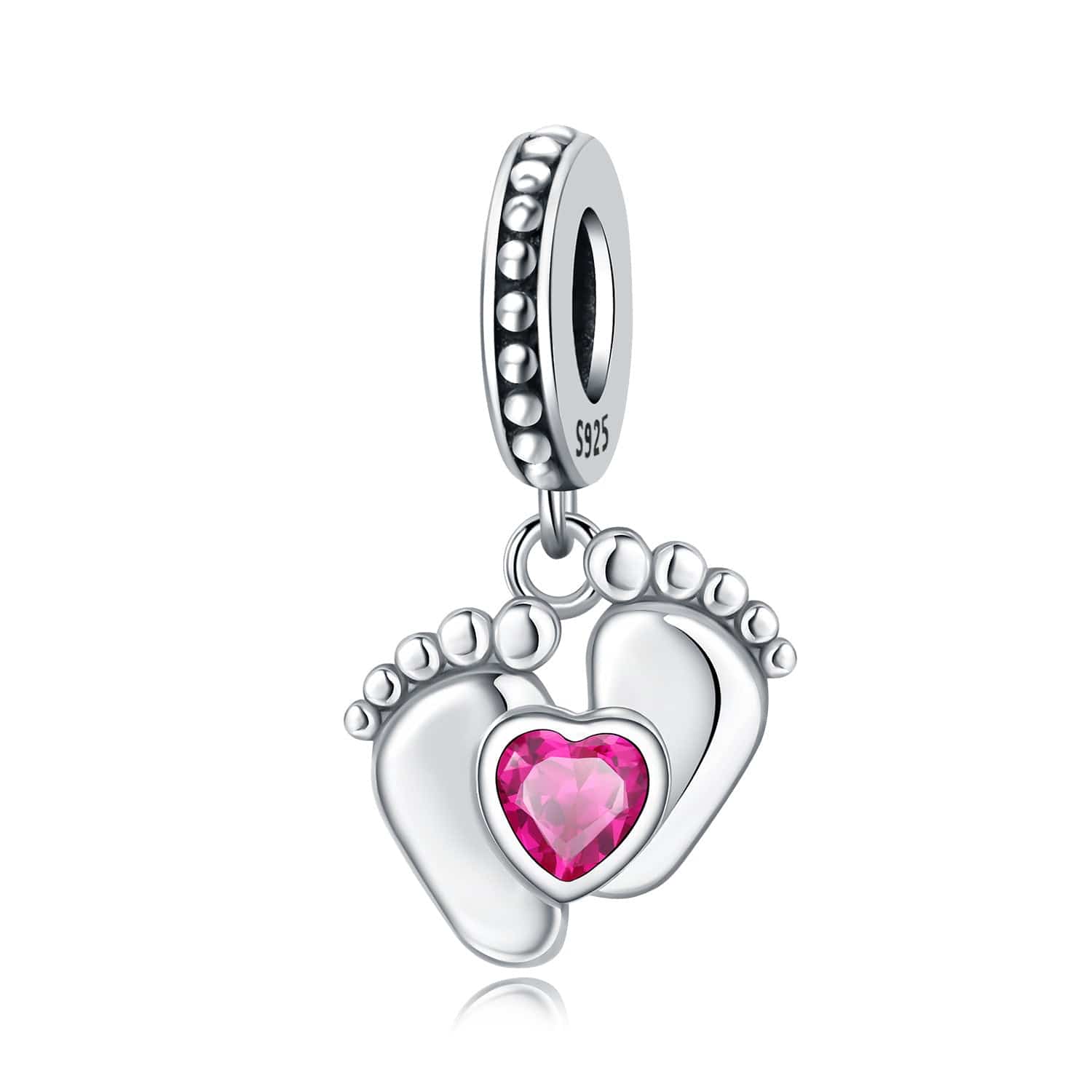 Pangama Jewelry Baby Steps Heart Gemstone Charm