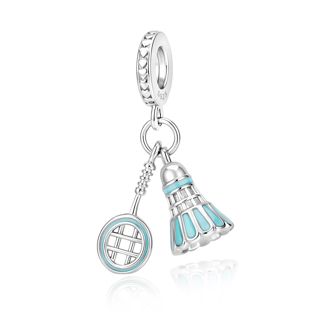 Pangama Jewelry Badminton Racket & Shuttlecock Dangle Charm