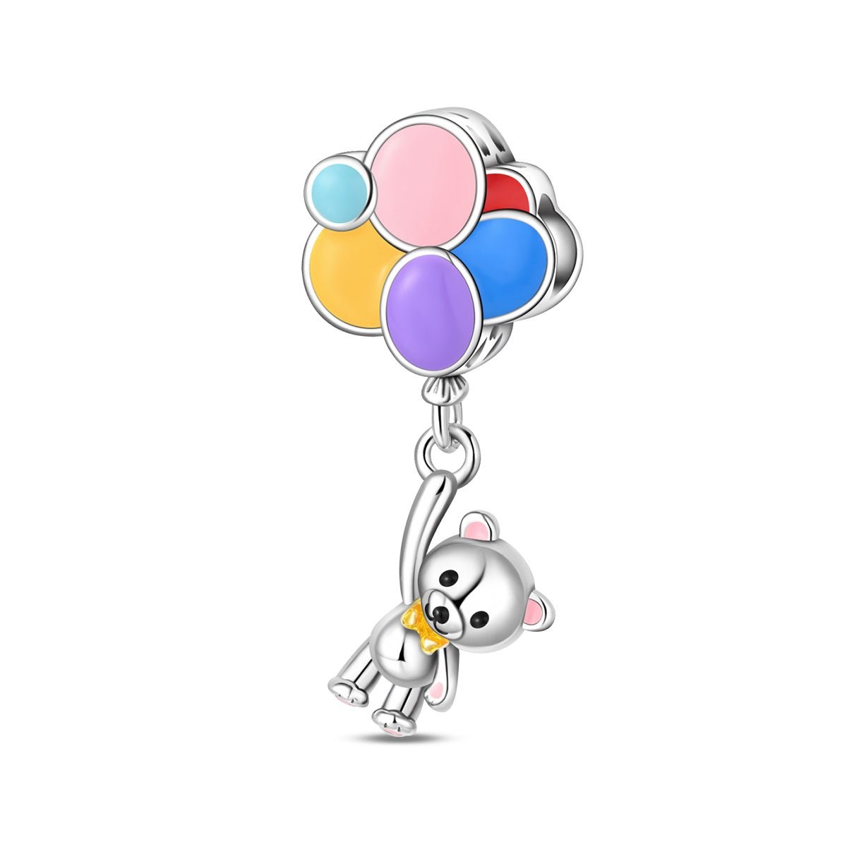 Pangama Jewelry Balloon Bear with Colorful Balloons Dangle Charm