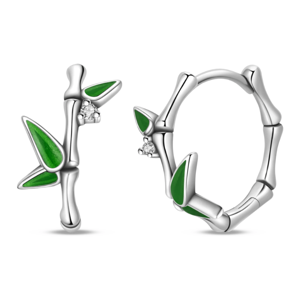 Pangama Jewelry Bamboo Leaf Hoop Earrings