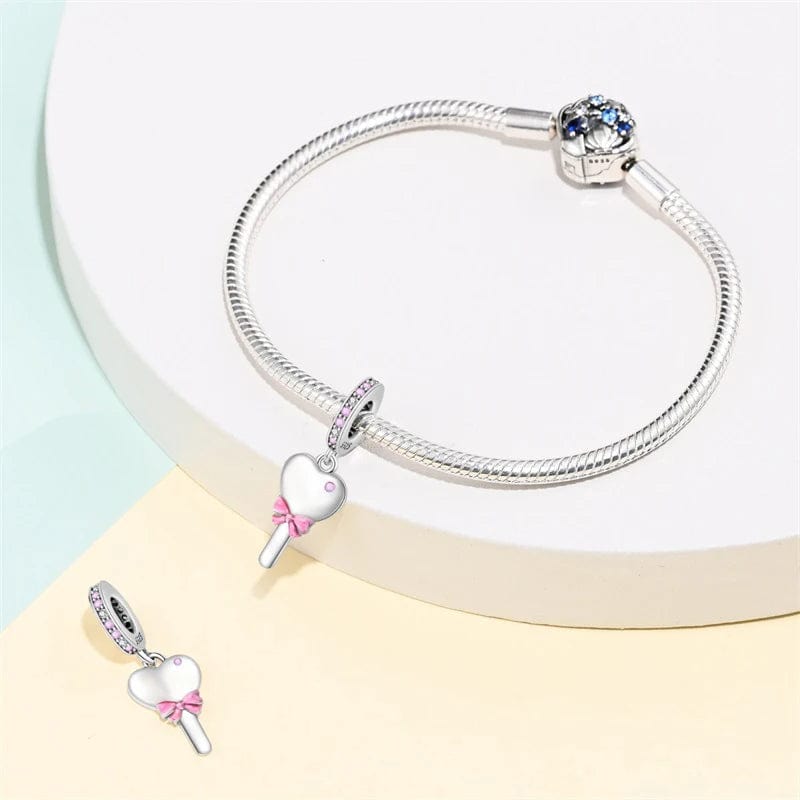 Pangama Jewelry Barbie Heart Key Dangle Charm