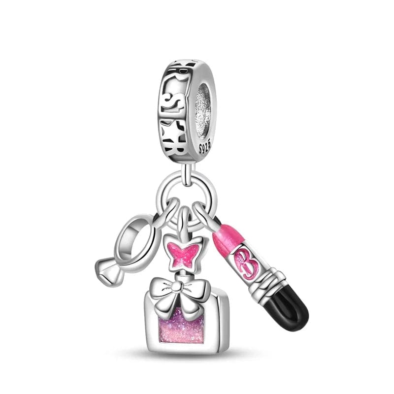 Pangama Jewelry Barbie Mirror, Perfume, Pink Lipstick Charm