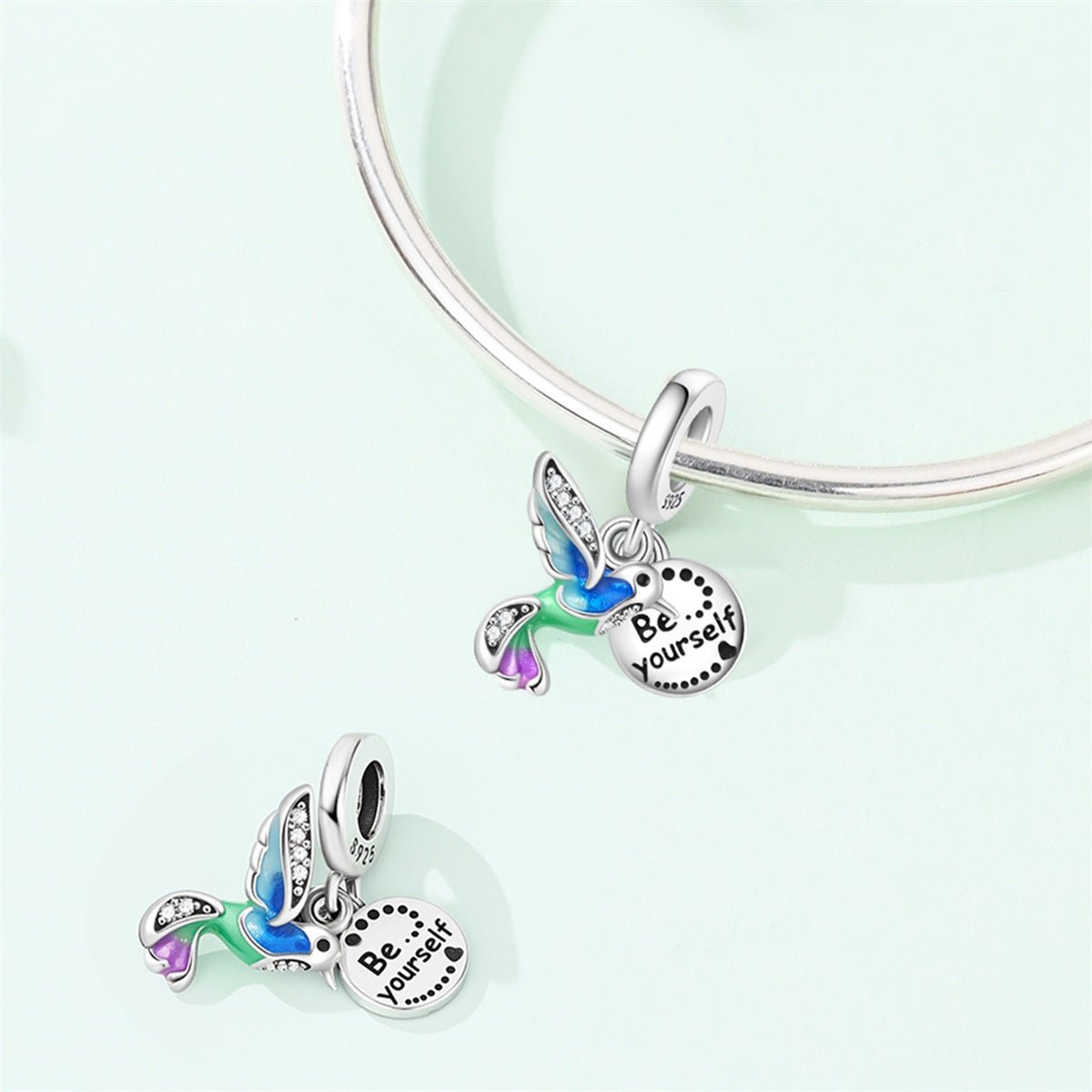 Pangama Jewelry “Be Yourself” Hummingbird Dangle Charm