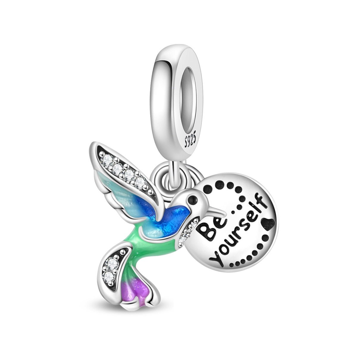 Pangama Jewelry “Be Yourself” Hummingbird Dangle Charm