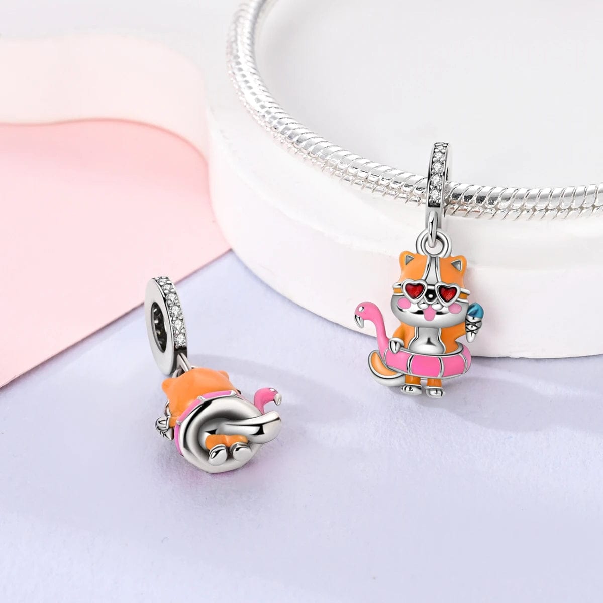 Pangama Jewelry Beach Day Kitten Summer Dangle Charm