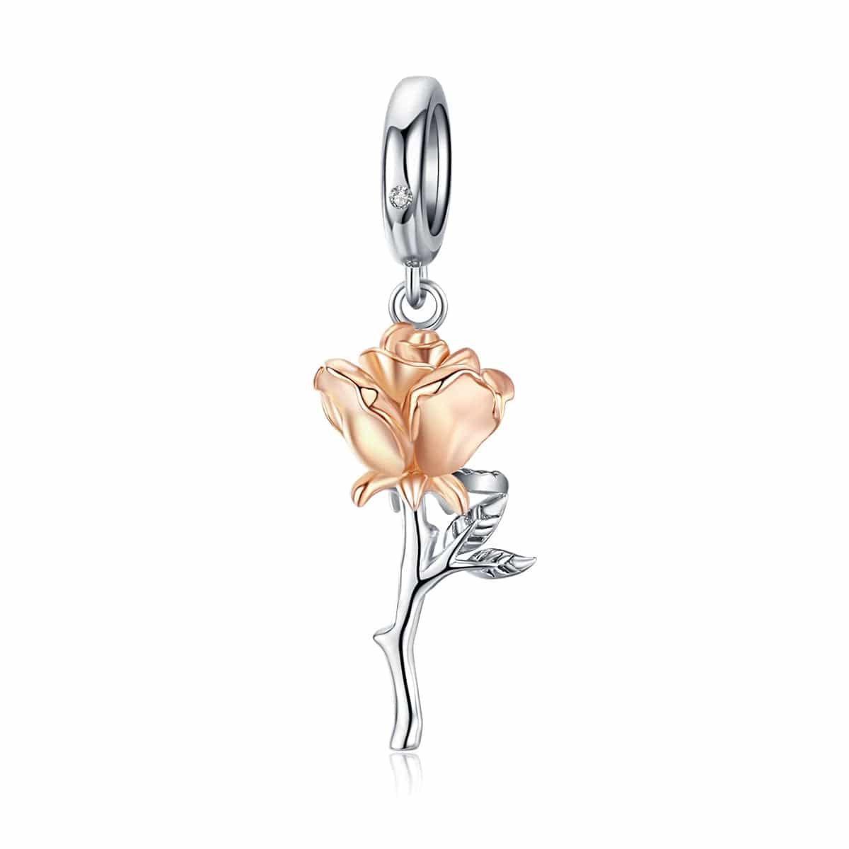 Pangama Jewelry Beauty and the Beast Rose Dangle Charm