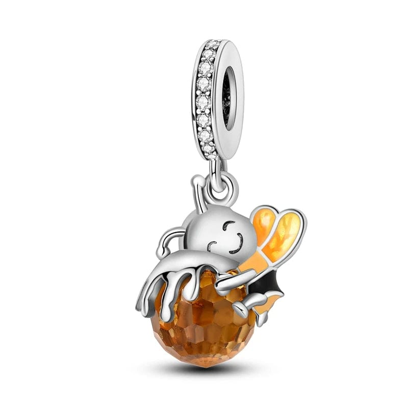 Pangama Jewelry Bee Hugging Honey Dangle Charm