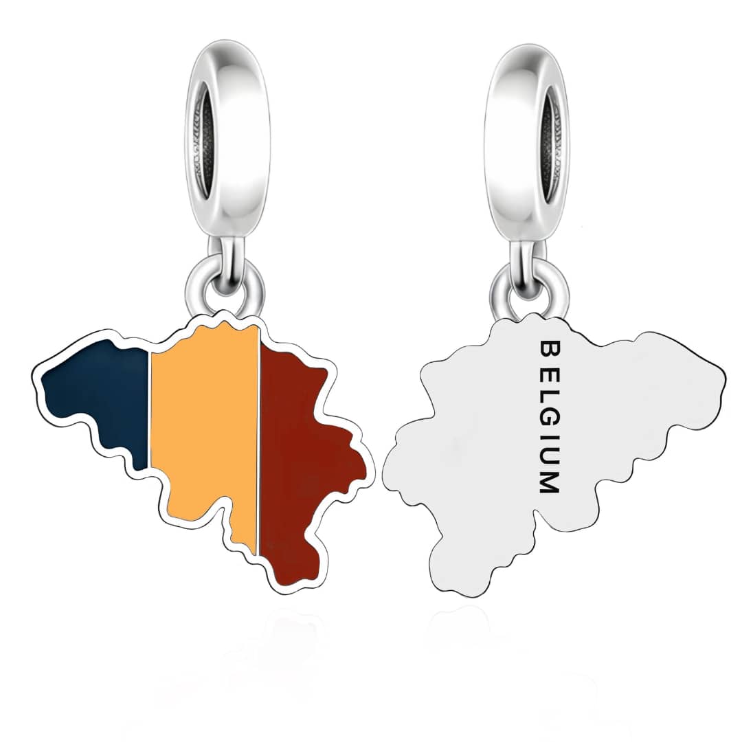 Pangama Jewelry Belgium Map Flag Dangle Charm