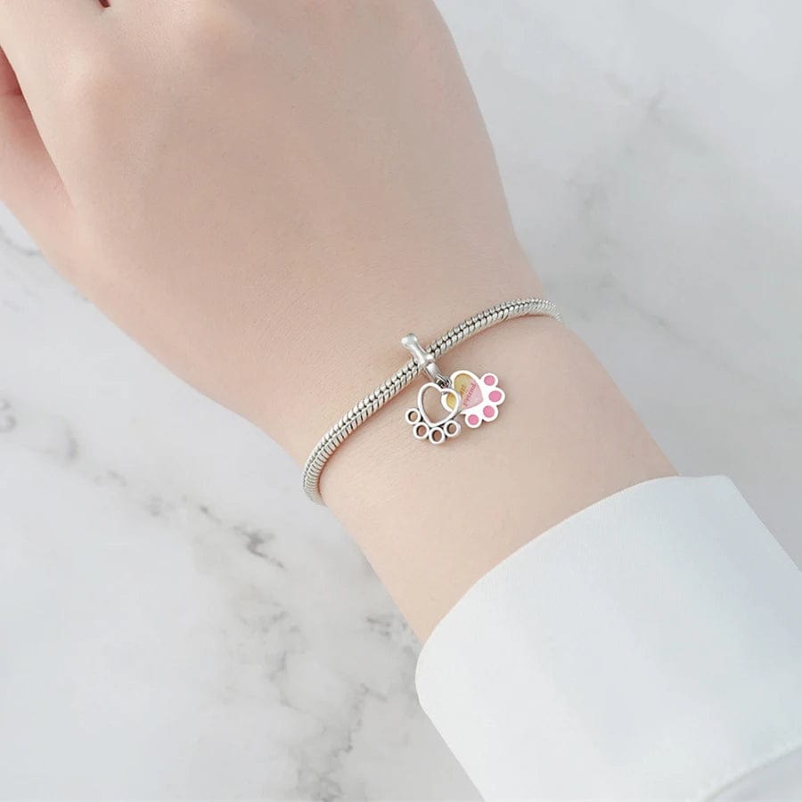 Pangama Jewelry Hearts & Paw Print Dangle Charm