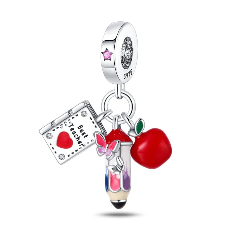 Pangama Jewelry Best Teacher Triple Dangle Charm