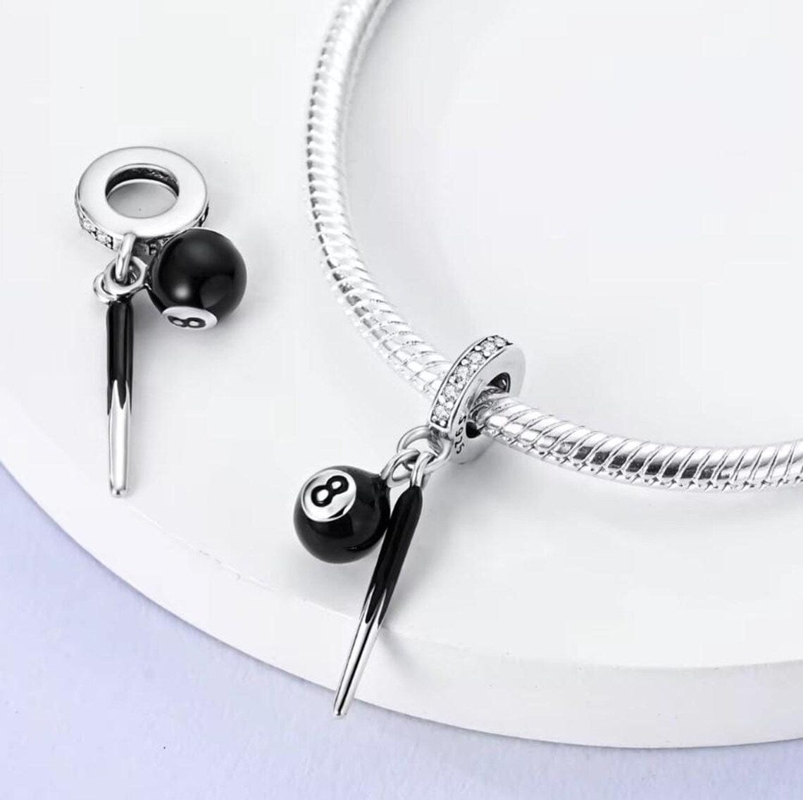 Pangama Jewelry Billiard Eight Ball Dangle Charm