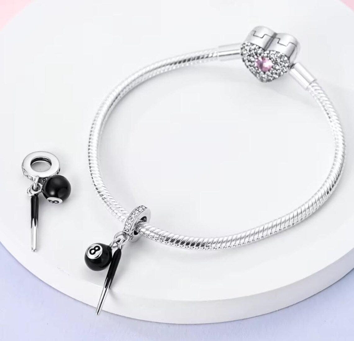 Pangama Jewelry Billiard Eight Ball Dangle Charm