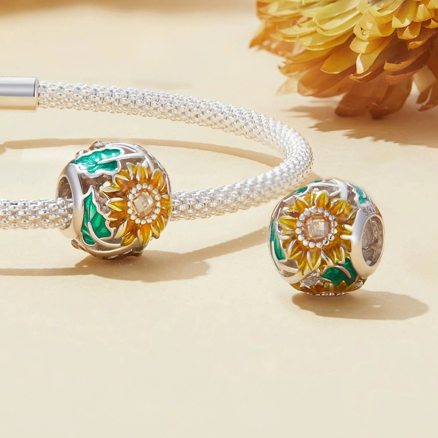 Pangama Jewelry Blooming Sunflower Bead Charm