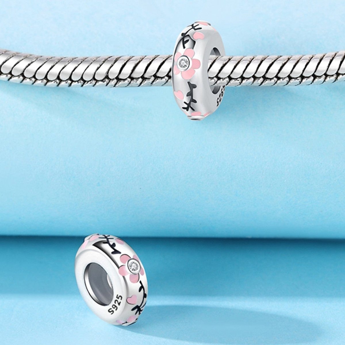 Pangama Jewelry Blossom Pink Enamel Flower Charm