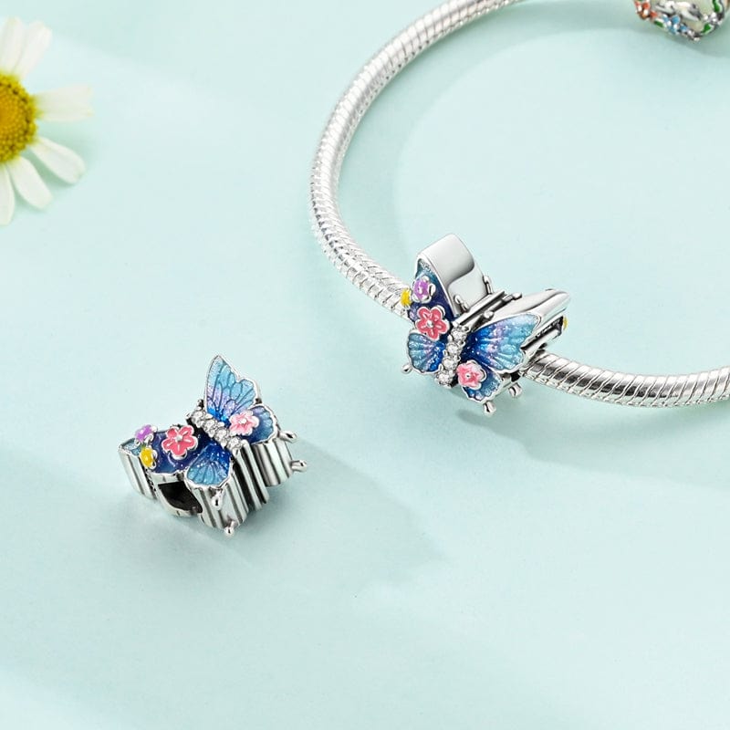 Pangama Jewelry Blue Butterfly Sparkling Charm