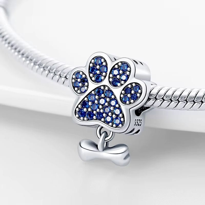 Pangama Jewelry Blue Dog Paw Charm