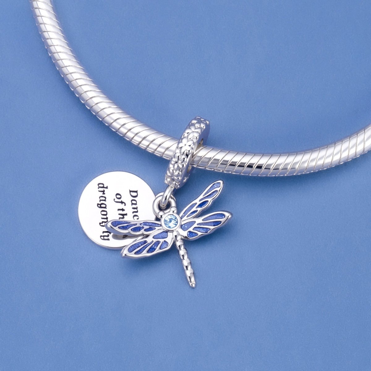 Pangama Jewelry Blue Dragonfly Dangle Charm