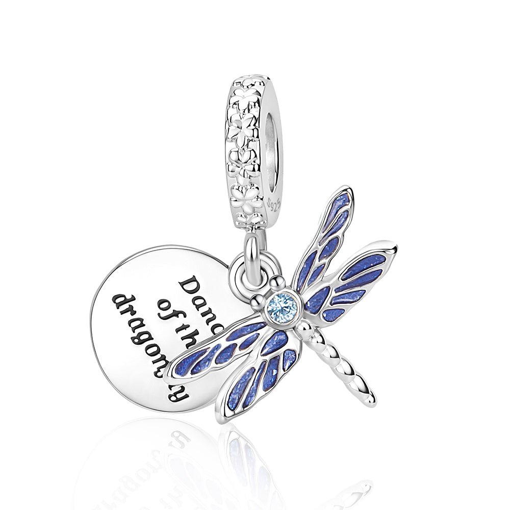 Pangama Jewelry Blue Dragonfly Dangle Charm
