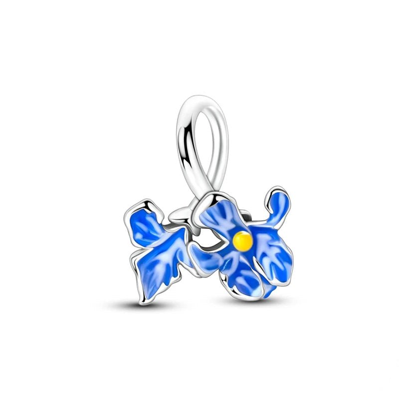 Pangama Jewelry Blue Enamel Flower Charm