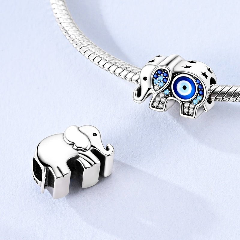 Pangama Jewelry Blue Evil Eye Elephant Charm