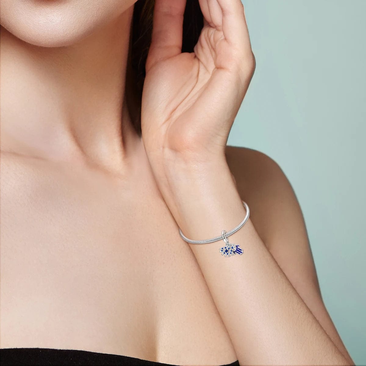 Pangama Jewelry Blue Eye and Hand of Fatima Charm