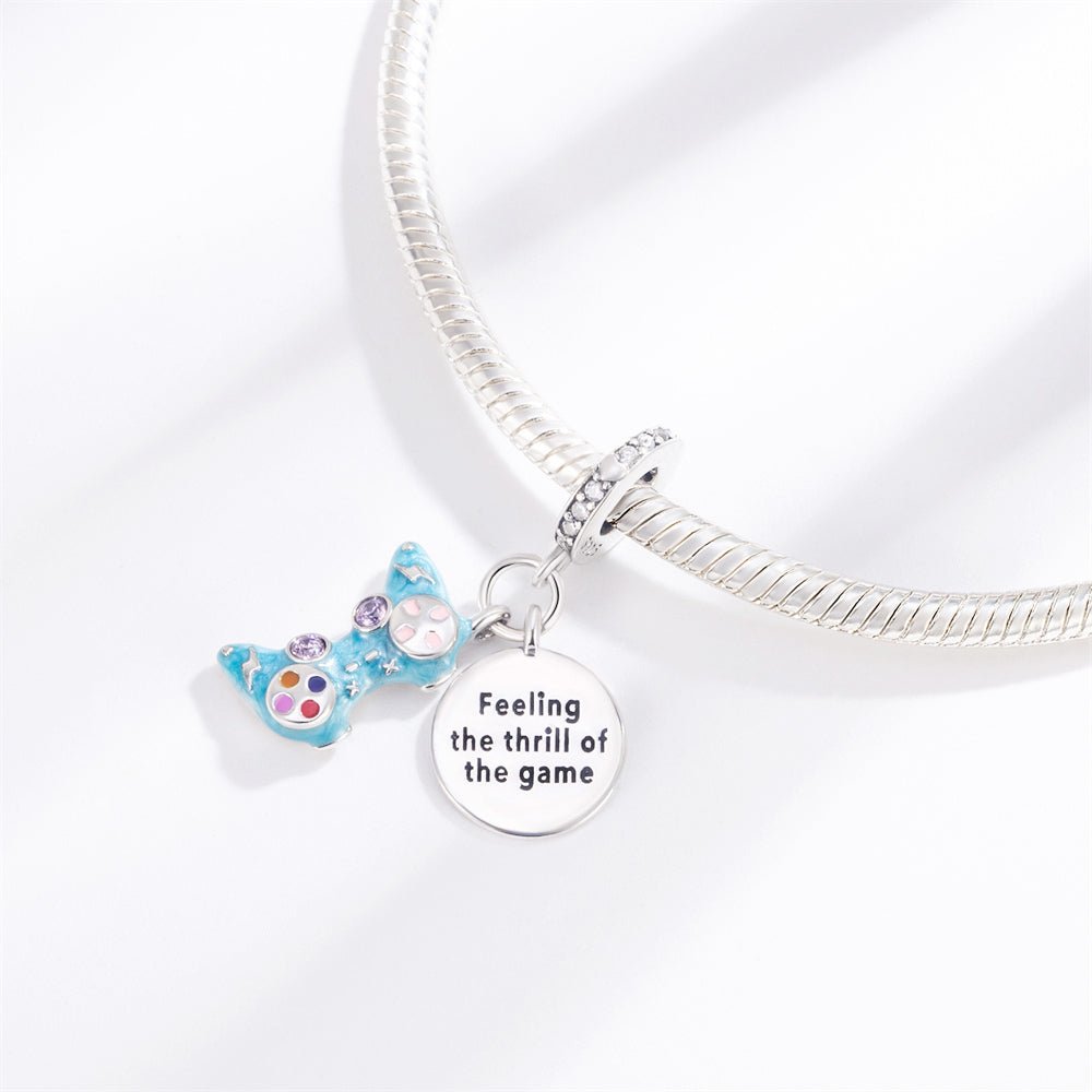 Pangama Jewelry Blue Game Controller Dangle Charm