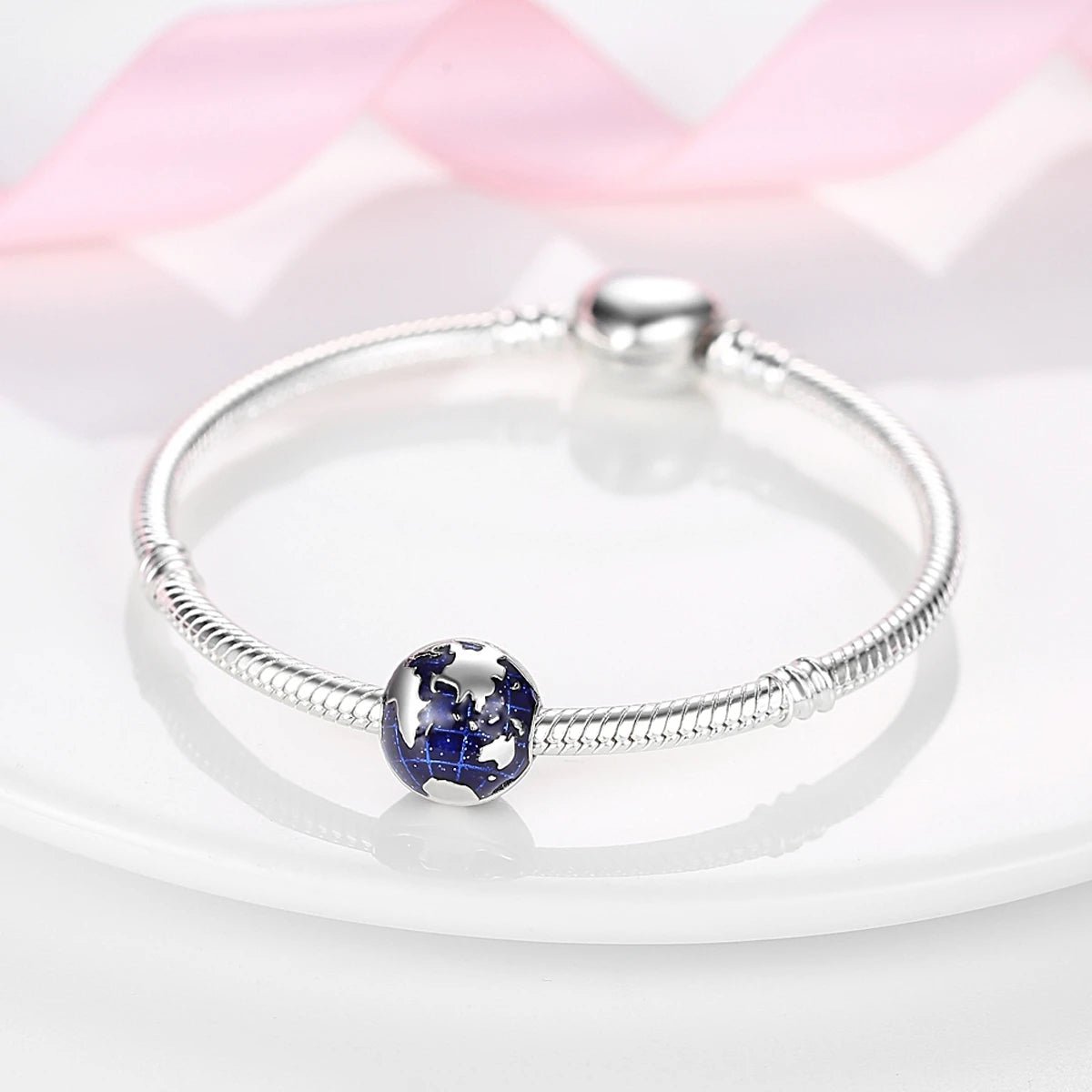 Pangama Jewelry Blue Globe Clip Charm