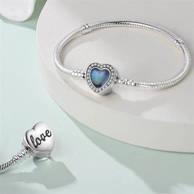 Pangama Jewelry Blue Heart Gemstone Clasp Bracelet