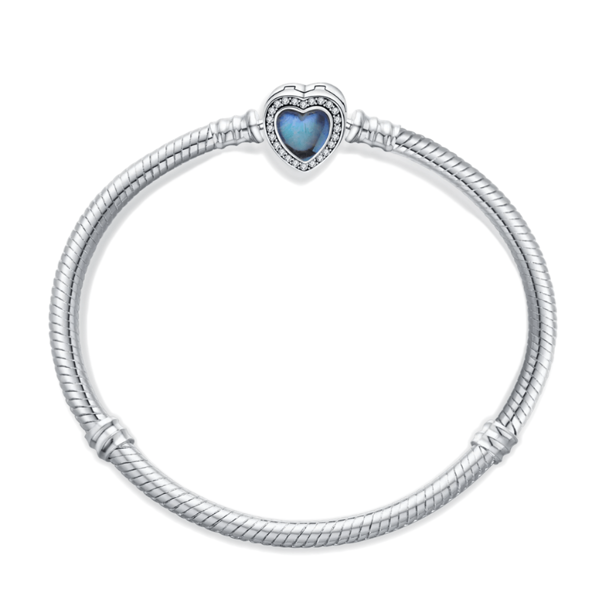 Pangama Jewelry Blue Heart Gemstone Clasp Bracelet