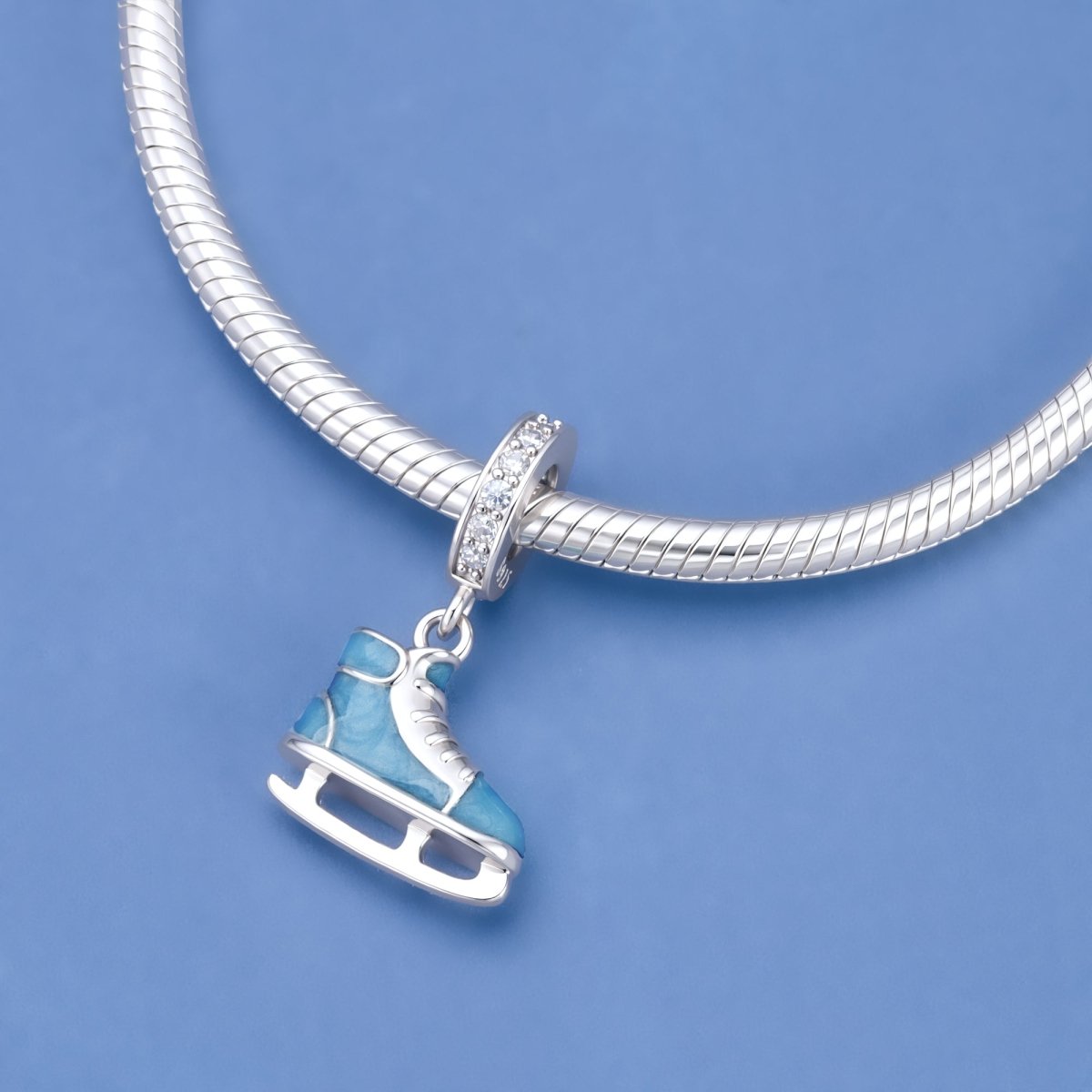 Pangama Jewelry Blue Ice Skate Dangle Charm