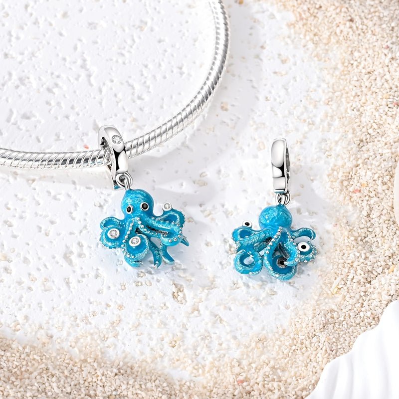 Pangama Jewelry Blue Octopus Dangle Charm