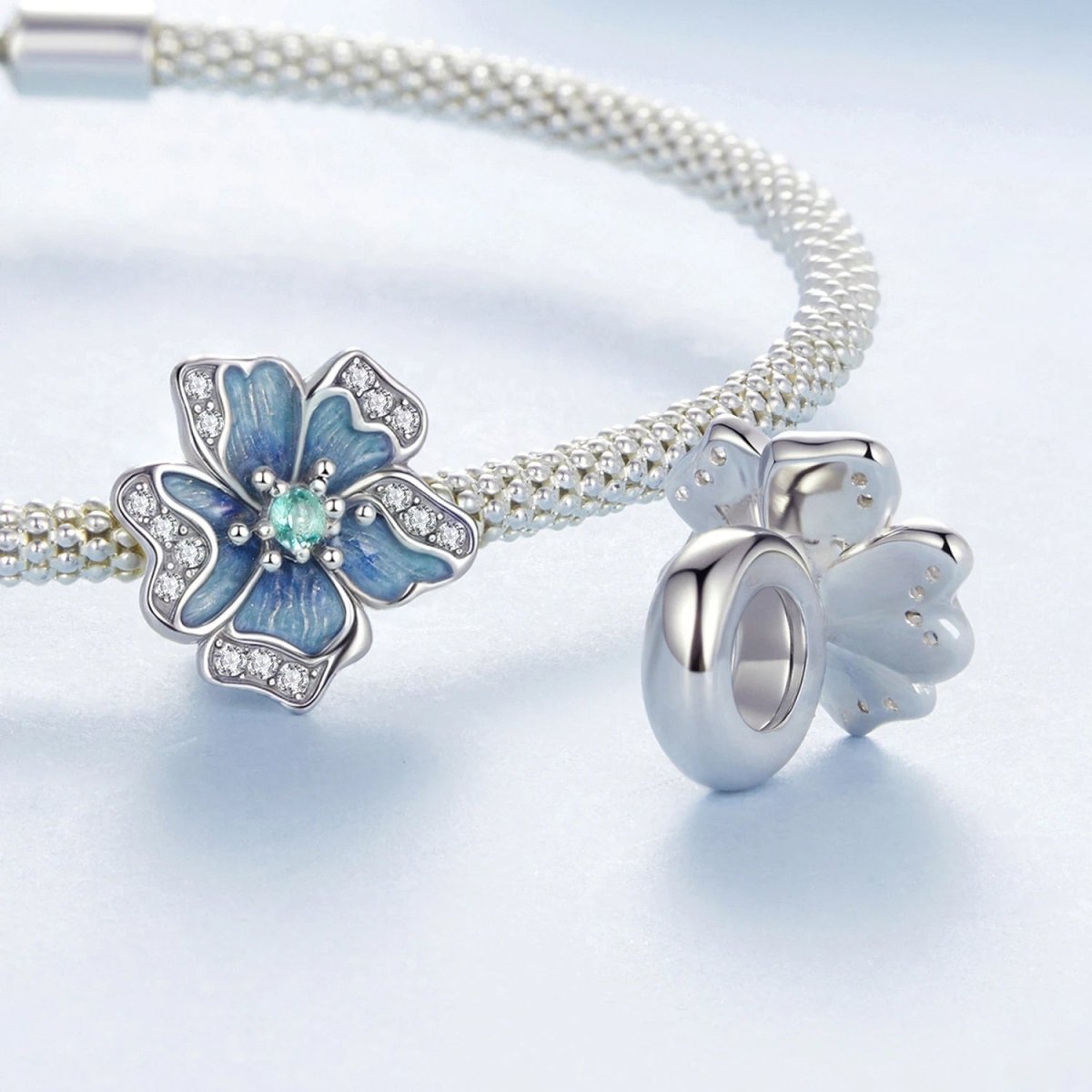Pangama Jewelry Blue Pansy Flower Charm