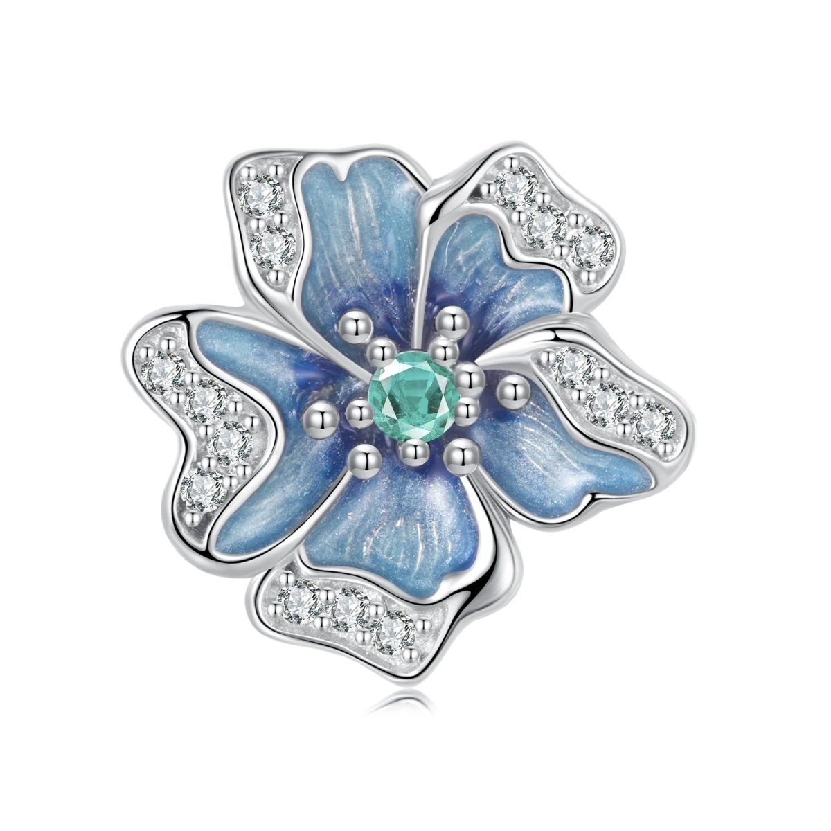 Pangama Jewelry Blue Pansy Flower Charm