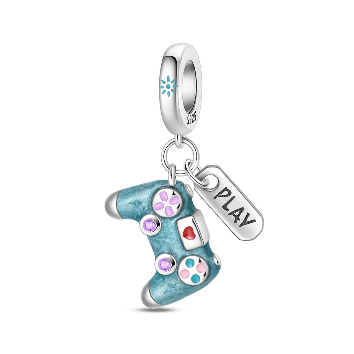 Pangama Jewelry Blue “Play” Game Controller Dangle Charm