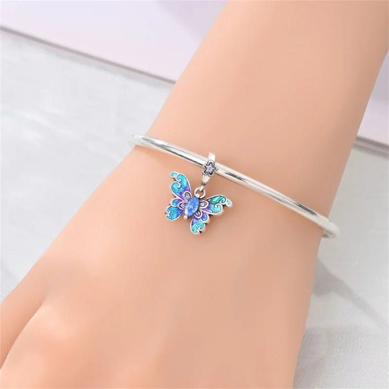 Pangama Jewelry Blue & Purple Butterfly Grace Dangle Charm