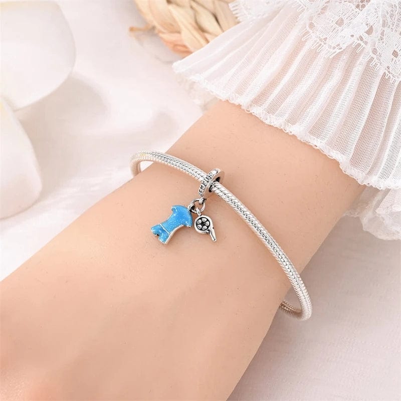 Pangama Jewelry Blue Soccer Jersey Dangle Charm