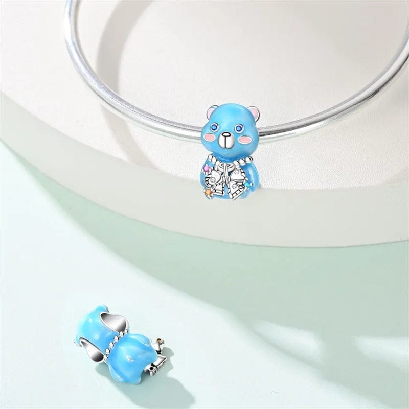 Pangama Jewelry Blue Teddy Bear Charm