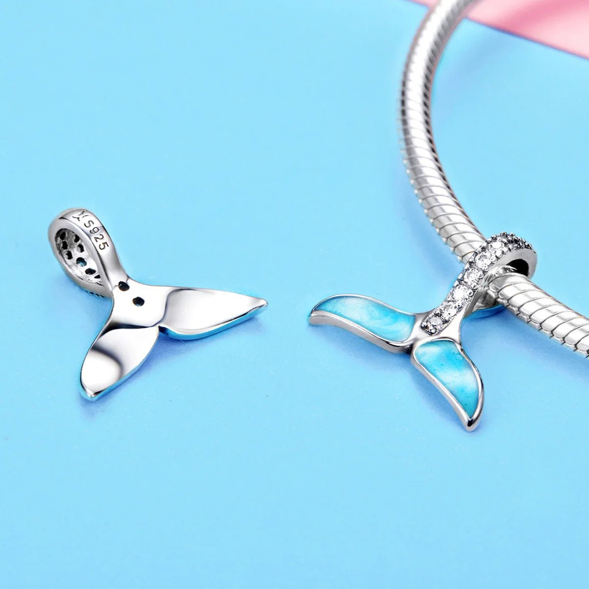 Pangama Jewelry Blue Whale Tail Ocean Charm