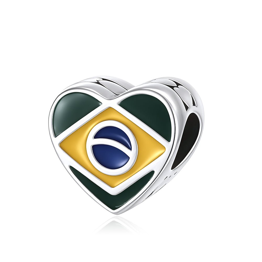 Pangama Jewelry Brazil Flag Heart Charm