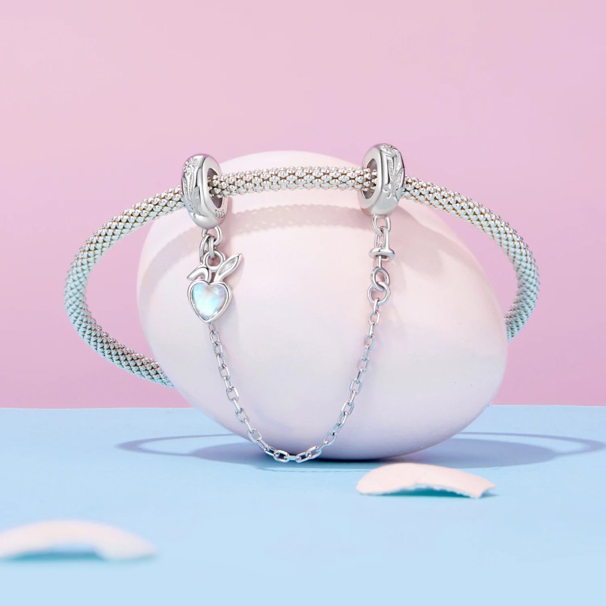 Pangama Jewelry Bunny & Heart Dangle Safety Chain Charm