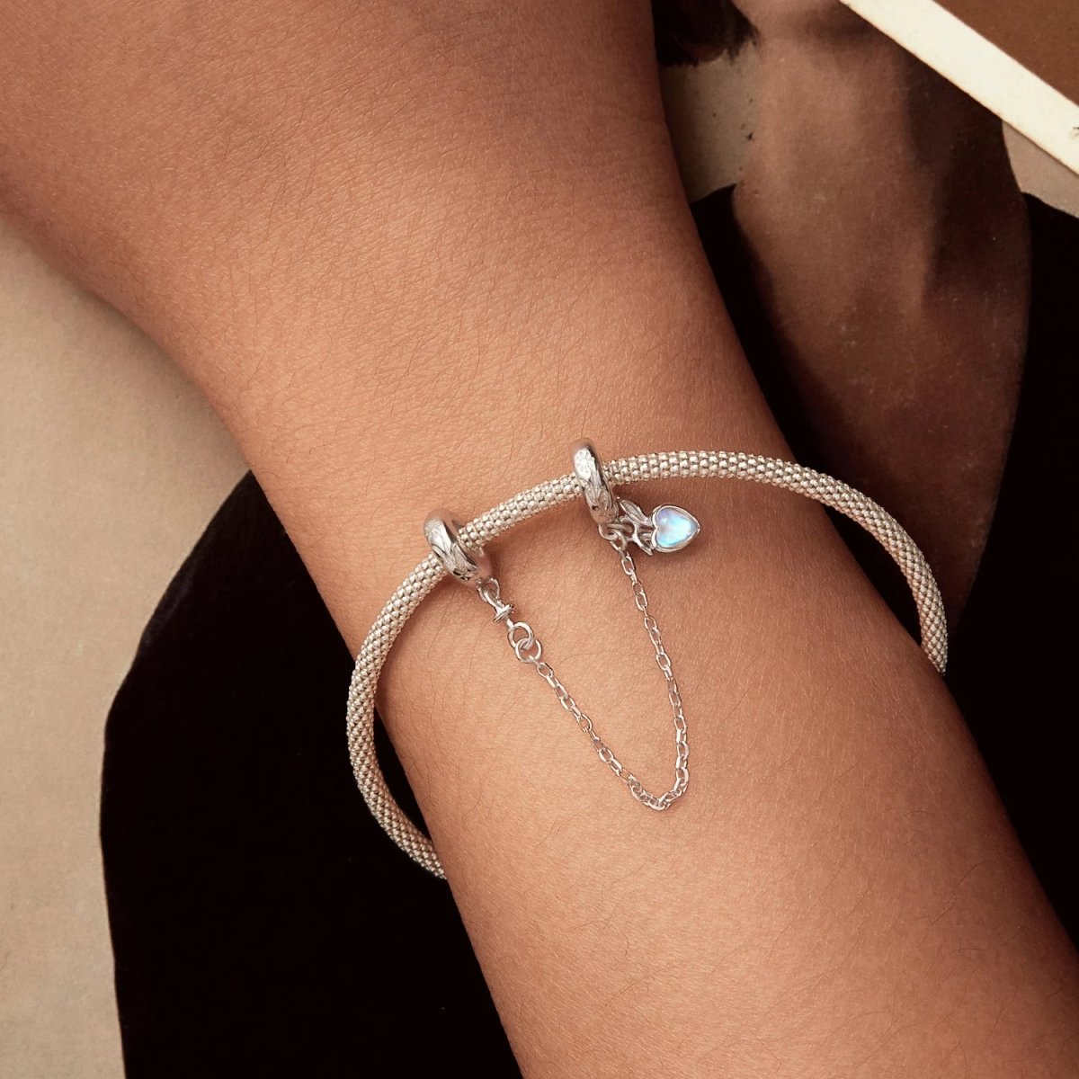 Pangama Jewelry Bunny & Heart Dangle Safety Chain Charm