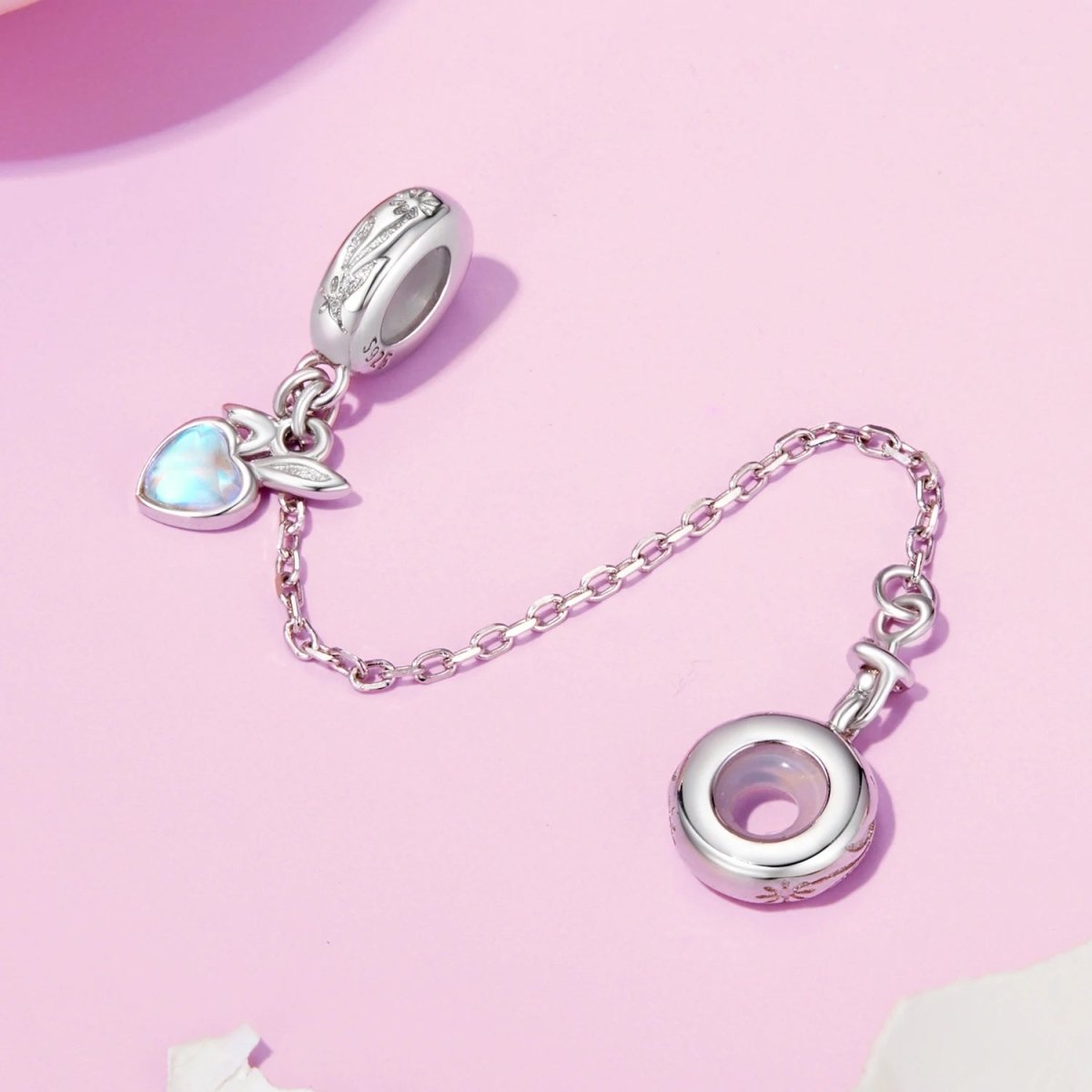 Pangama Jewelry Bunny & Heart Dangle Safety Chain Charm