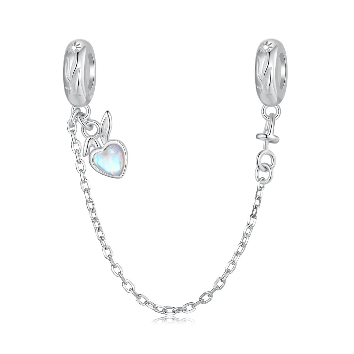 Pangama Jewelry Bunny & Heart Dangle Safety Chain Charm