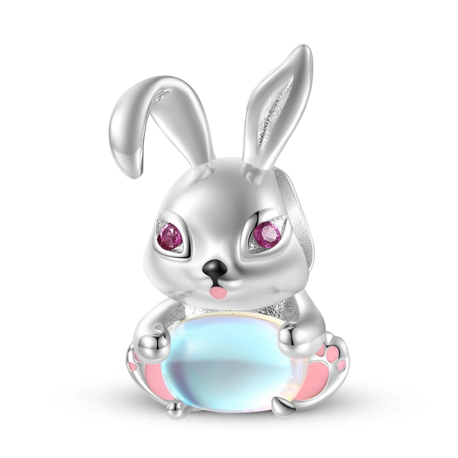 Pangama Jewelry Bunny with Pink Gemstone Charm