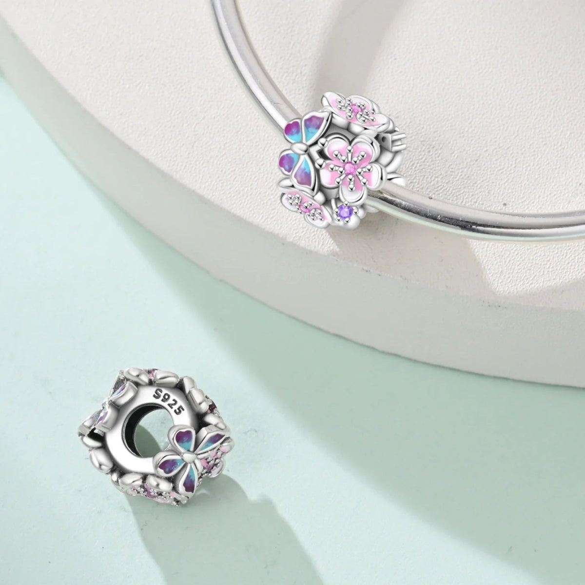 Pangama Jewelry Butterfly & Flower Garden Charm