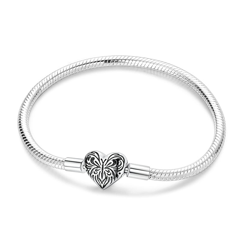 Pangama Jewelry Butterfly Heart Snake Chain Bracelet