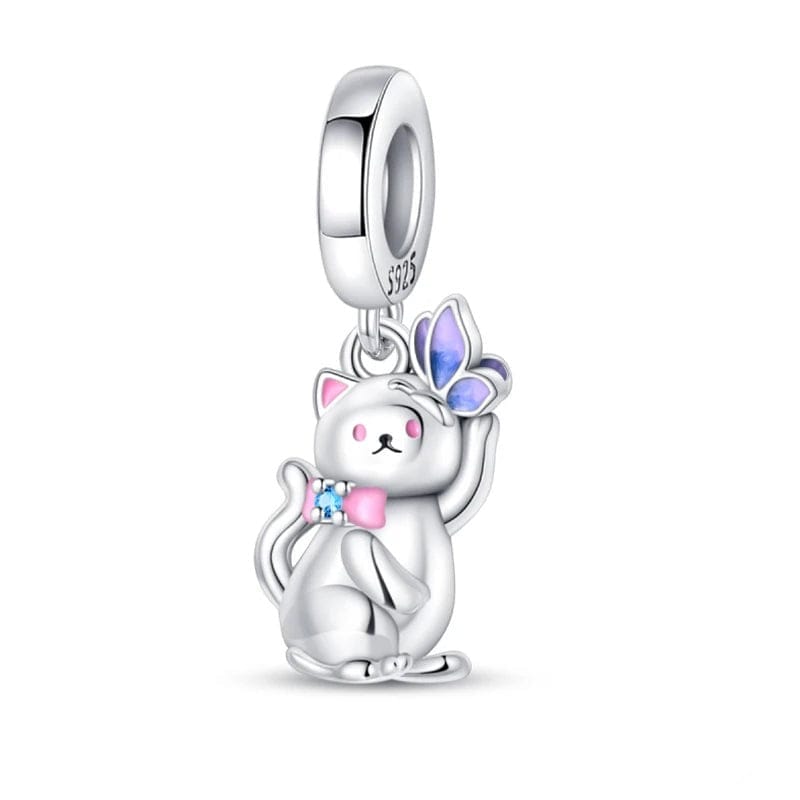 Pangama Jewelry Butterfly Kitten Dangle Charm
