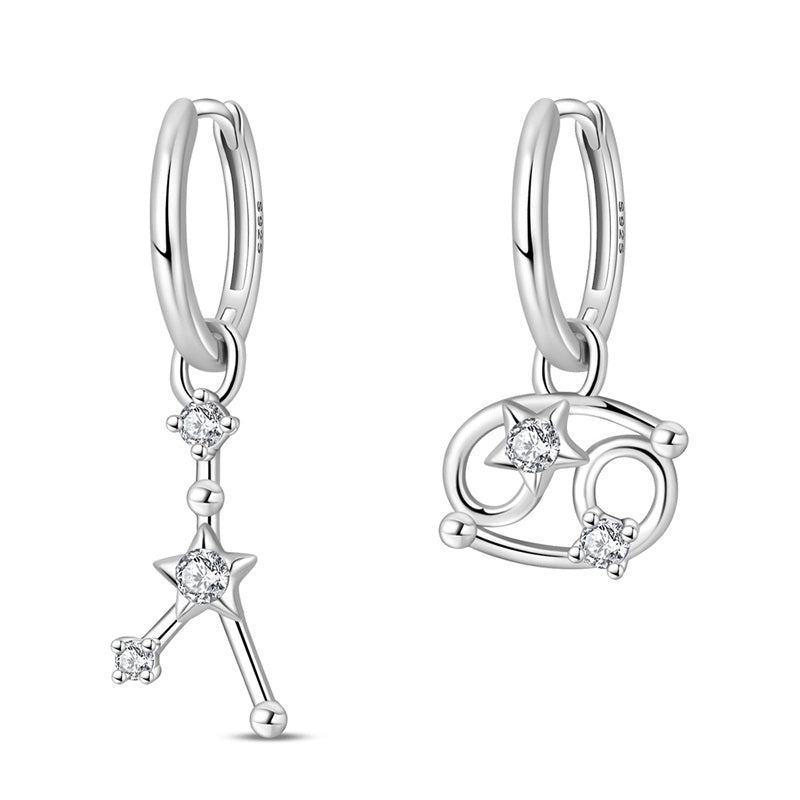 Pangama Jewelry Cancer Constellation Zodiac Hoop Earrings