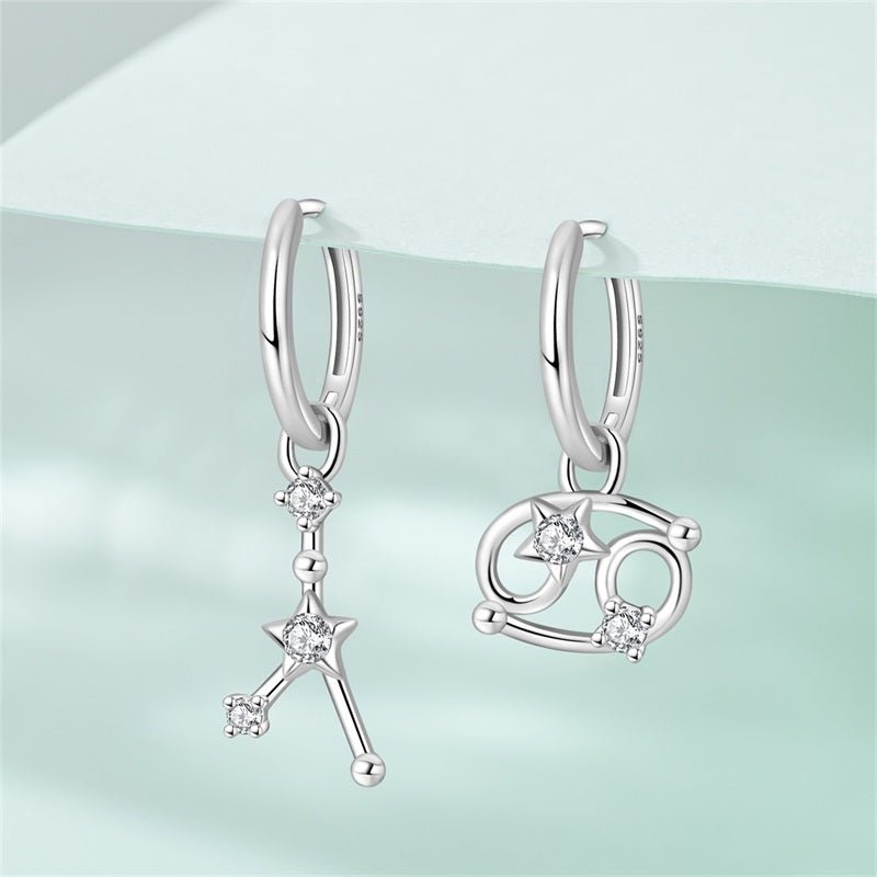 Pangama Jewelry Cancer Constellation Zodiac Hoop Earrings