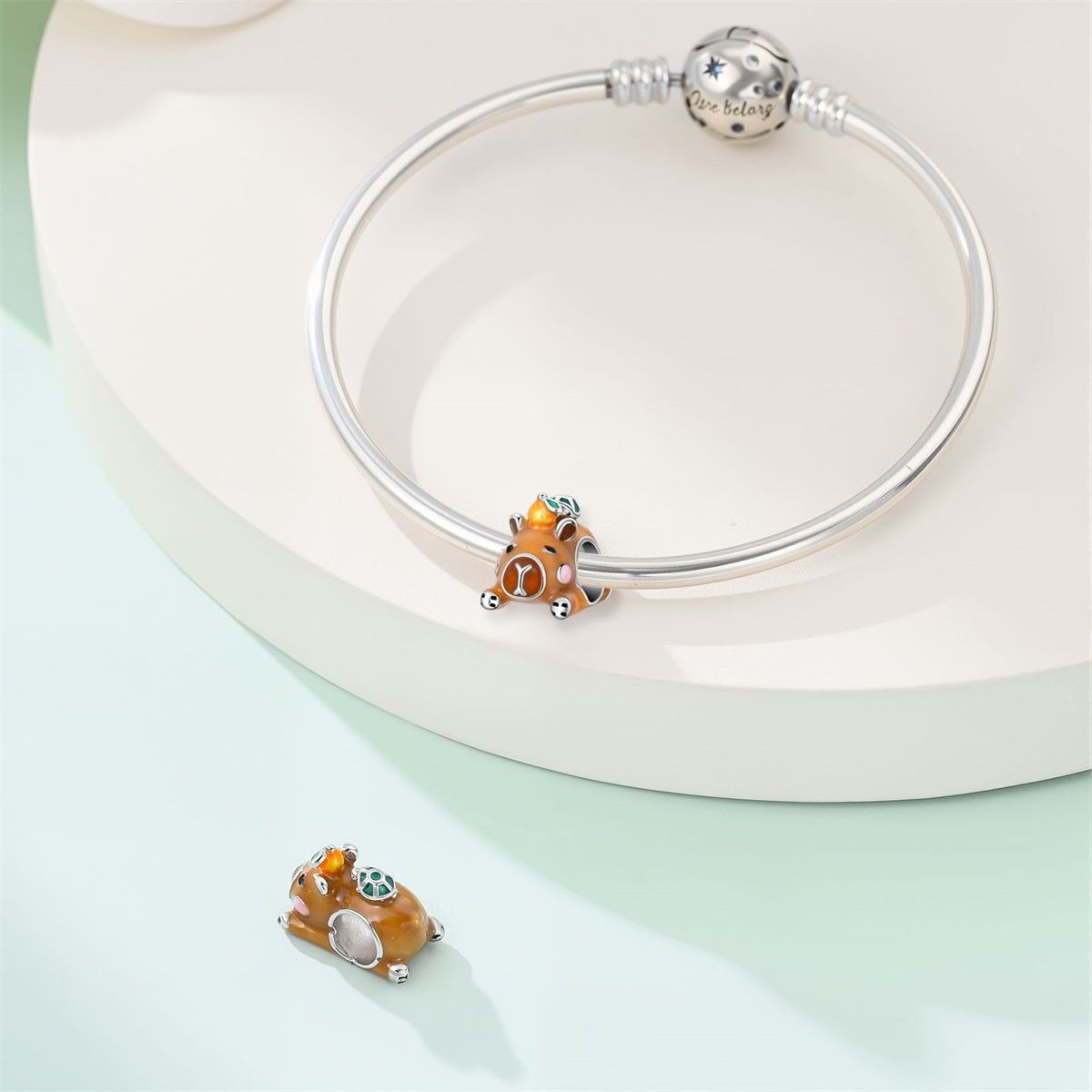 Pangama Jewelry Capybara with Tangerine On Head Charm